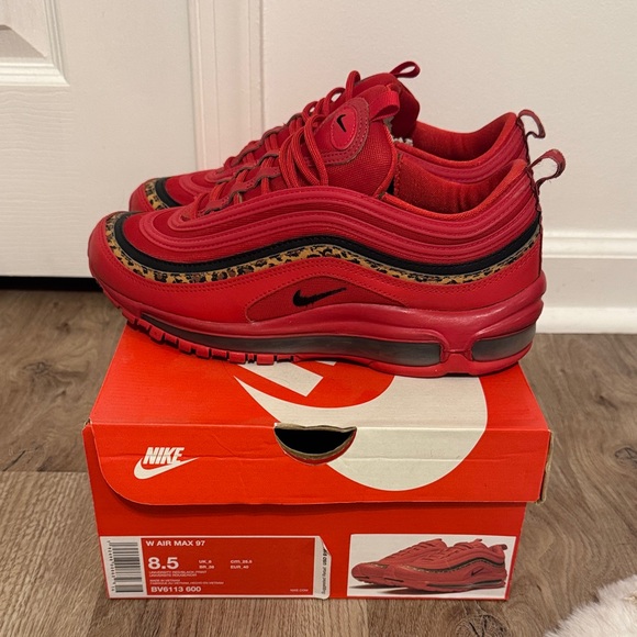 Nike W Air Max 97 Red Leopard Animal Print BC6113 600 - Picture 1 of 10